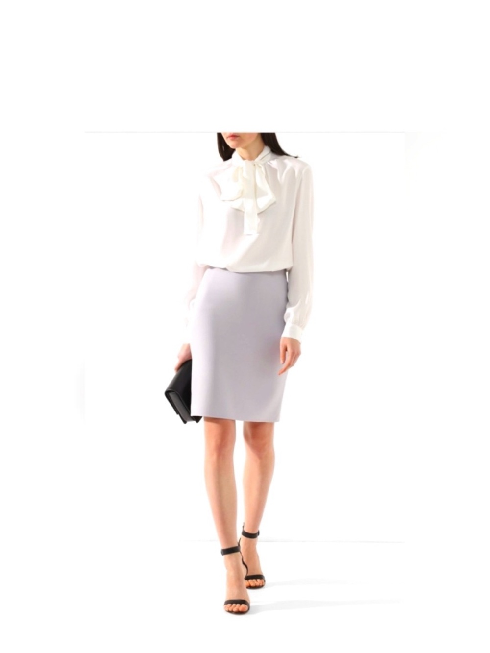 Giorgio Armani Pale Gray Tailored Pencil Skirt size 38 EU